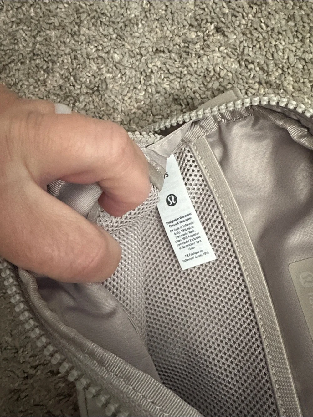lululemon athletica Light Gray Crossbody Sling Bag